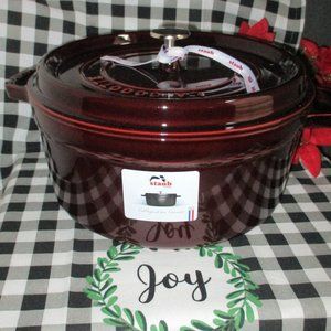 Staub 5.5 quart Dutch Oven Grenadine Color NWT free shipping $370 retail